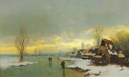 People Walking on a Frozen River